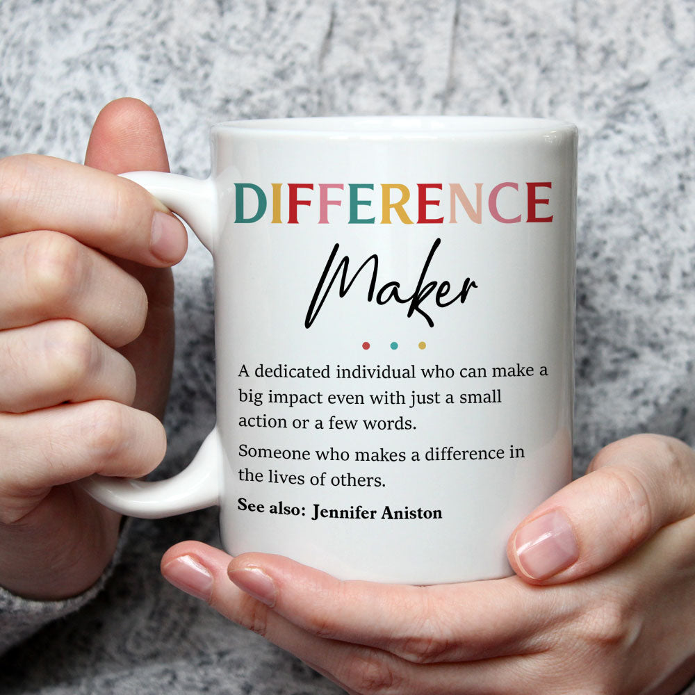 Custom Coworker, Christmas & Birthday Team Appreciation Gift • Difference Maker - Personalized Mug
