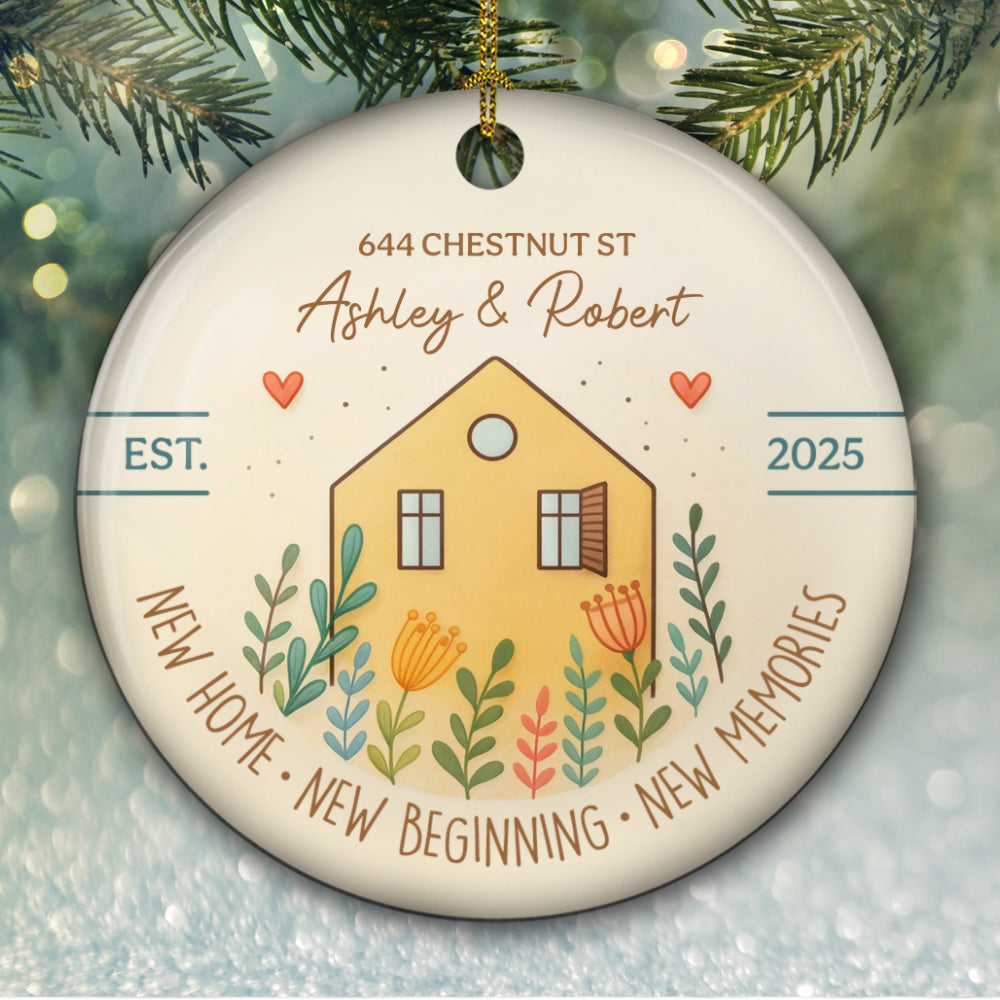 Custom Family Ornament, Christmas Gift for Family Members •  Home Sweet Home - Personalized Ceramic Ornament