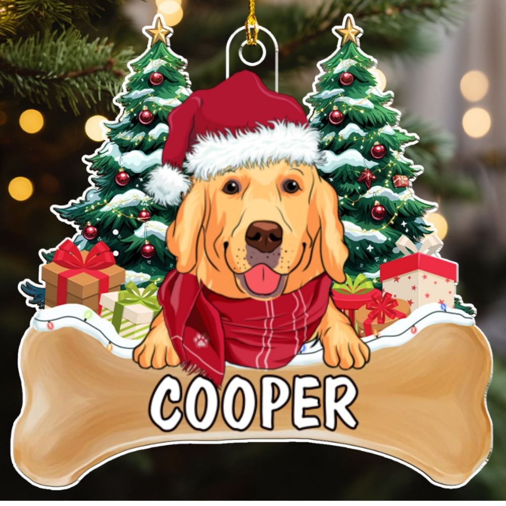 Custom Keepsake Christmas Ornament •  Dog Christmas - Personalized Acrylic Ornament