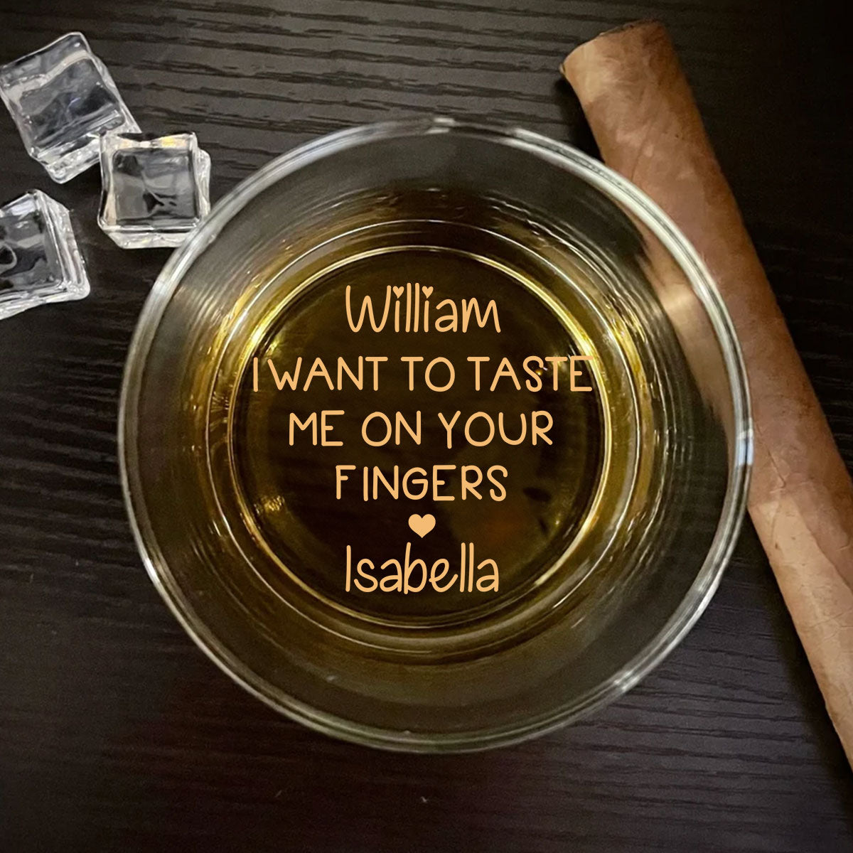 Custom Father's Day Birthday Gifts for Husband • Taste Me Slow And Deep - Personalized Engraved Whiskey Glass