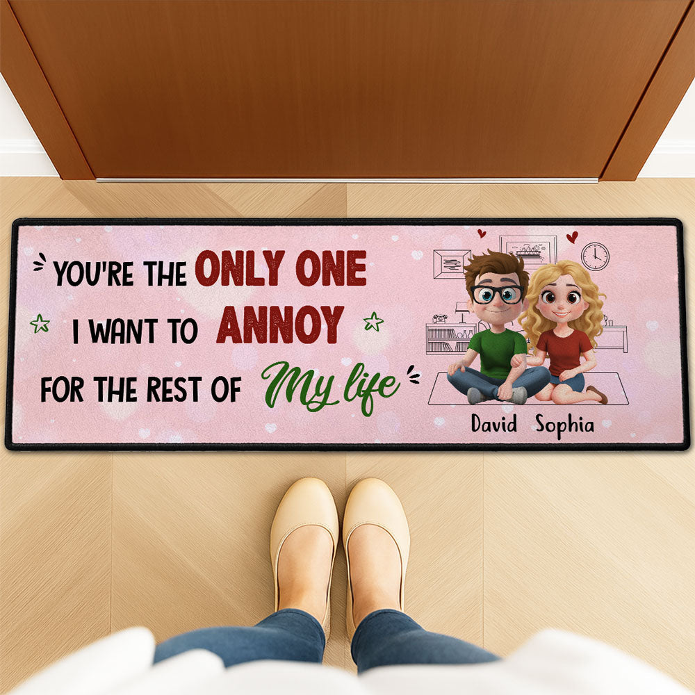 Custom Couple Rug, Anniversary Housewarming Gift For Wife Husband • The Only One I Love To Annoy - Personalized Runner Rug