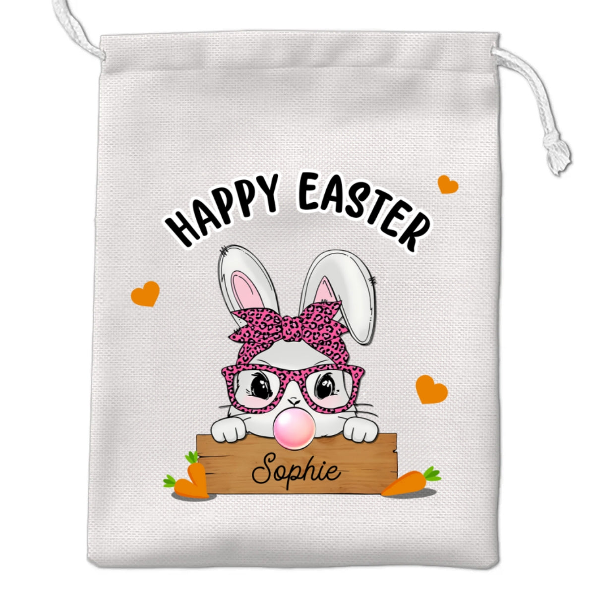 Happy Easter Cute Bunny - Personalized Favor Bag