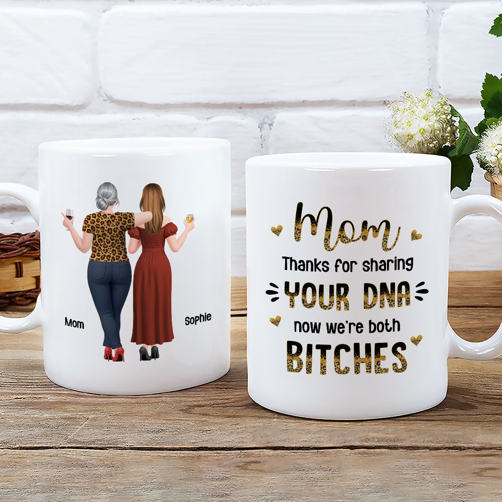 Custom Christmas & Birthday Gift for Mom • Thanks For DNA Mom Mum - Personalized Coffee Mug