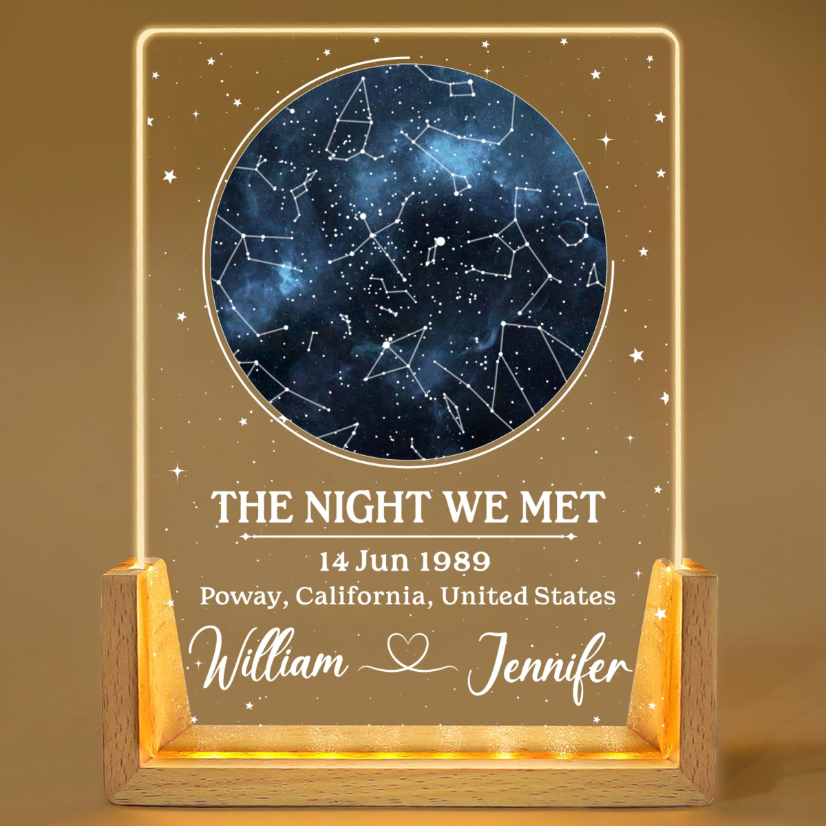 Custom Couple Gift for Anniversary, Valentine's Day, Christmas • The Night - Personalized Night Light