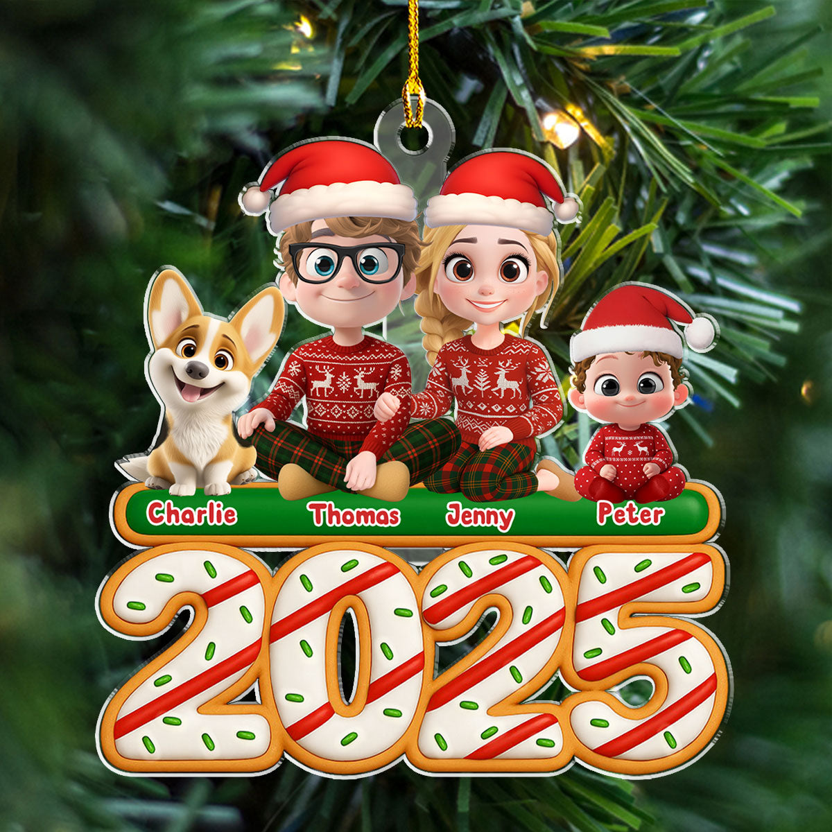 Custom Family Ornament, Christmas Gift for Family Members •  We And Our Kids Tree Cake - Personalized Acrylic Ornament