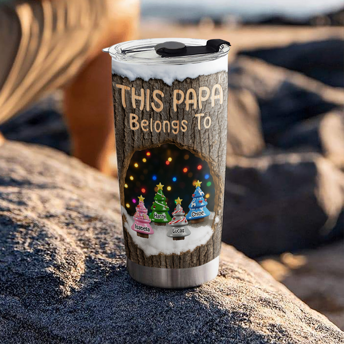 Custom Christmas Birthday Gifts For Dad • Grandpa With Lovely Kids - Personalized Tumbler