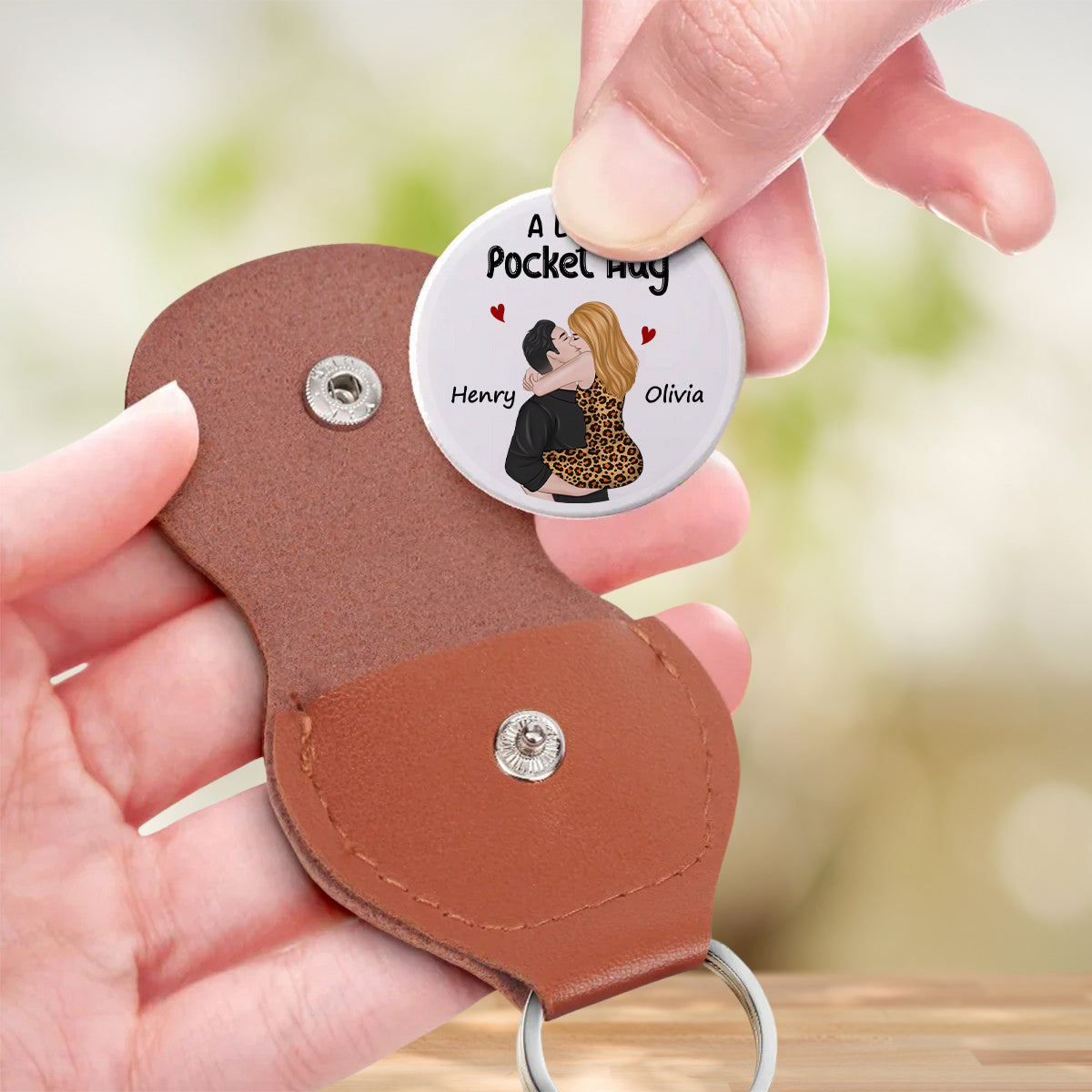 Custom Coin Keychain for Husband, Couple Anniversary Valentine's Day Gifts • Thanks For All The Things You Did - Personalized Pocket Hug