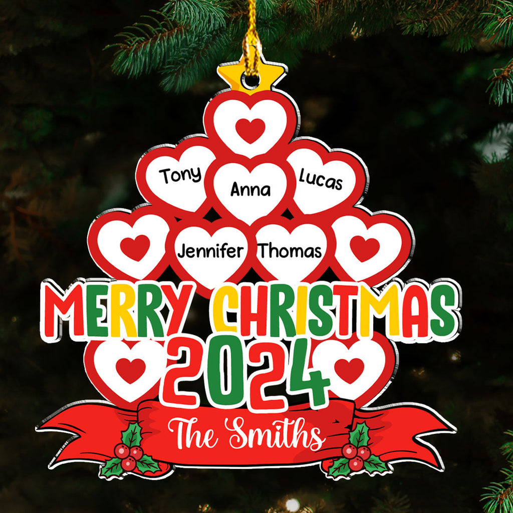 Custom Family Ornament, Christmas Gift for Family Members •  Family Makes The Season Merry And Bright - Personalized Acrylic Ornament