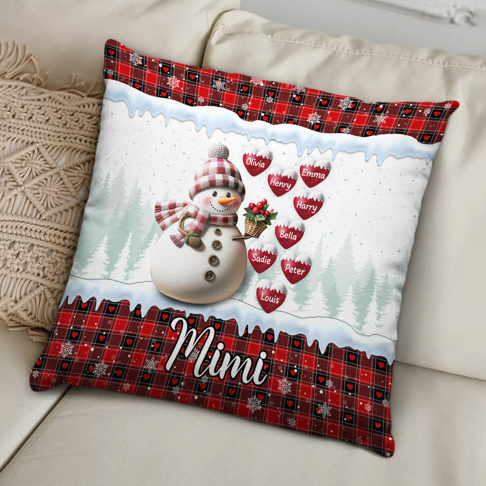 Snowman Grandma - Personalized Pillow