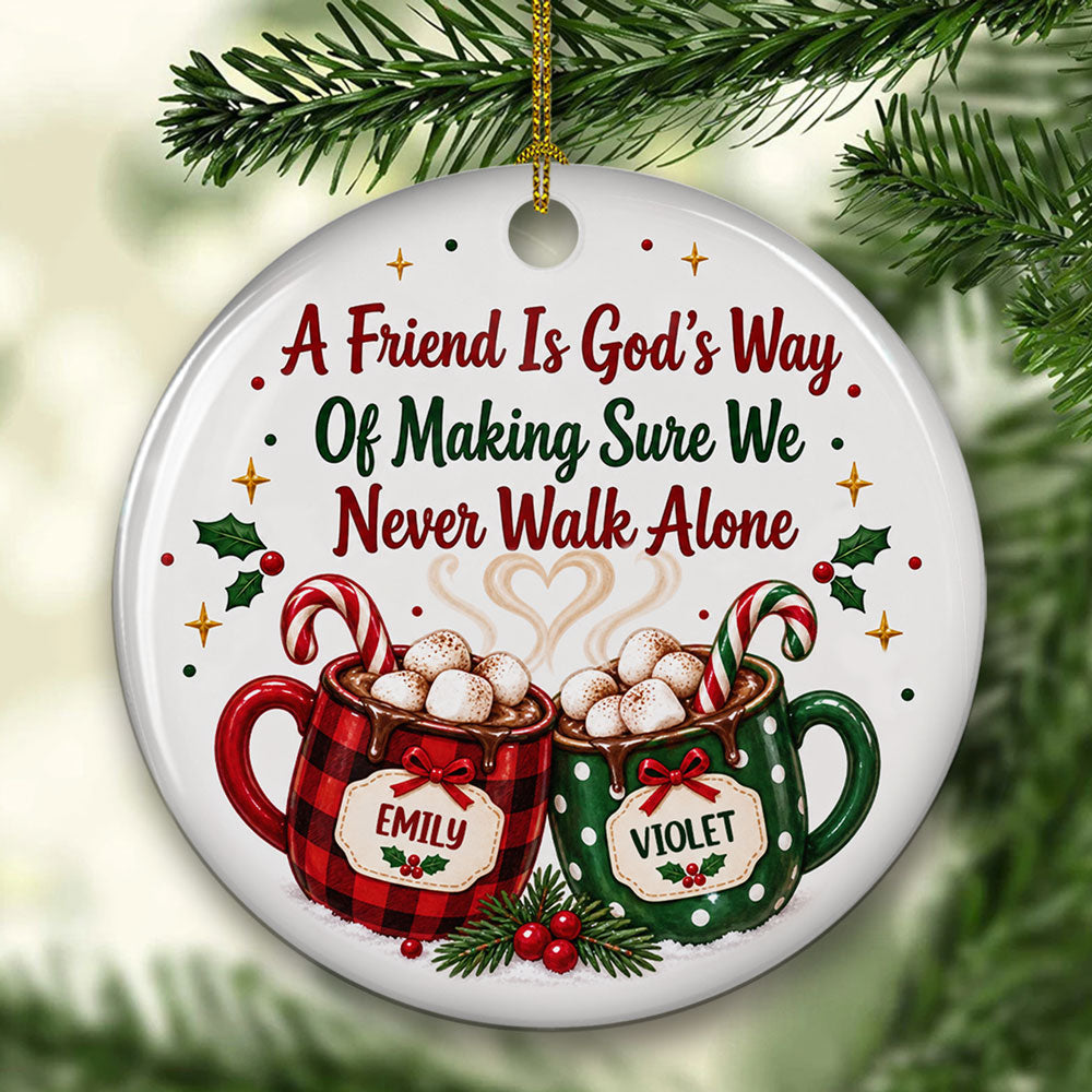 Custom Keepsake Christmas Ornament •  Side By Side - Personalized Ceramic Ornament