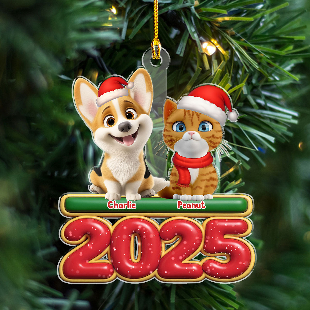 Custom Keepsake Christmas Ornament •  My Pet Is Here - Personalized Acrylic Ornament