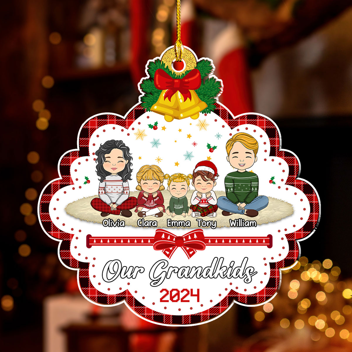 Custom Keepsake Christmas Ornament •  My Grandkids Christmas - Personalized Acrylic Ornament