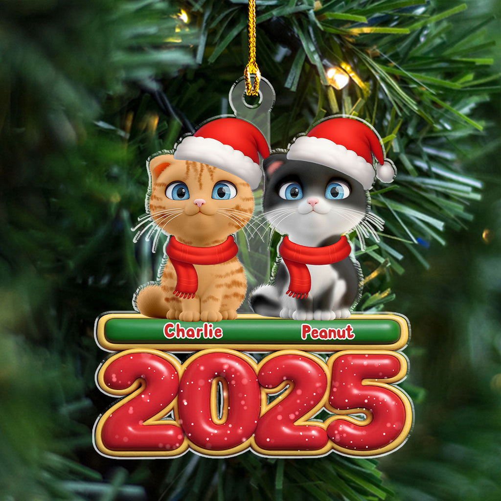 Custom Keepsake Christmas Ornament •  My Cat Is Here - Personalized Acrylic Ornament