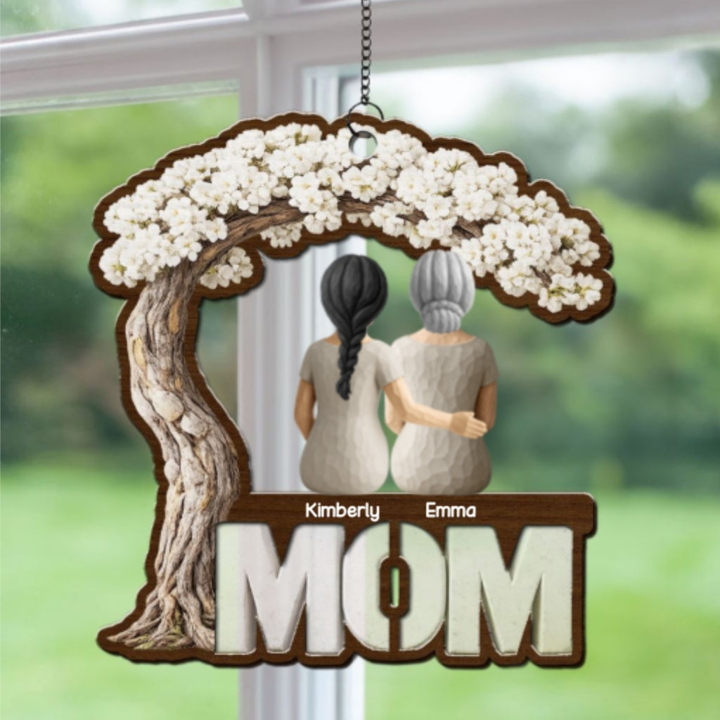 Custom Hanging Decor for Mom Daughter, Mother's Day Gifts • Mom Daughters Sons - Personalized Suncatcher