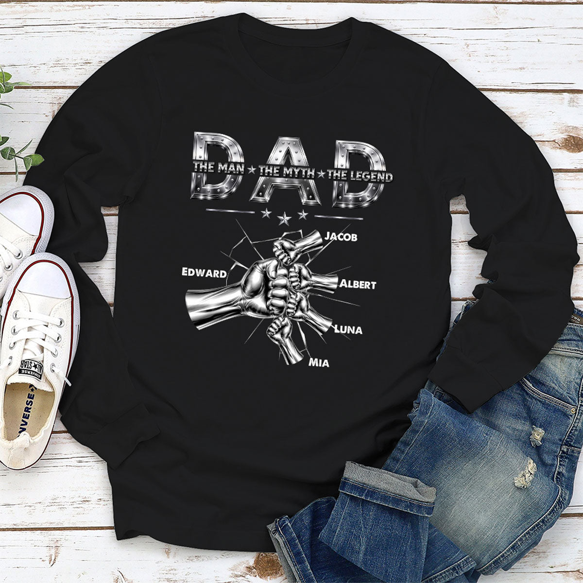 Custom Father's Day, Special Gift for Dad & Grandpa • Dad The Man The Legend - Personalized Shirt