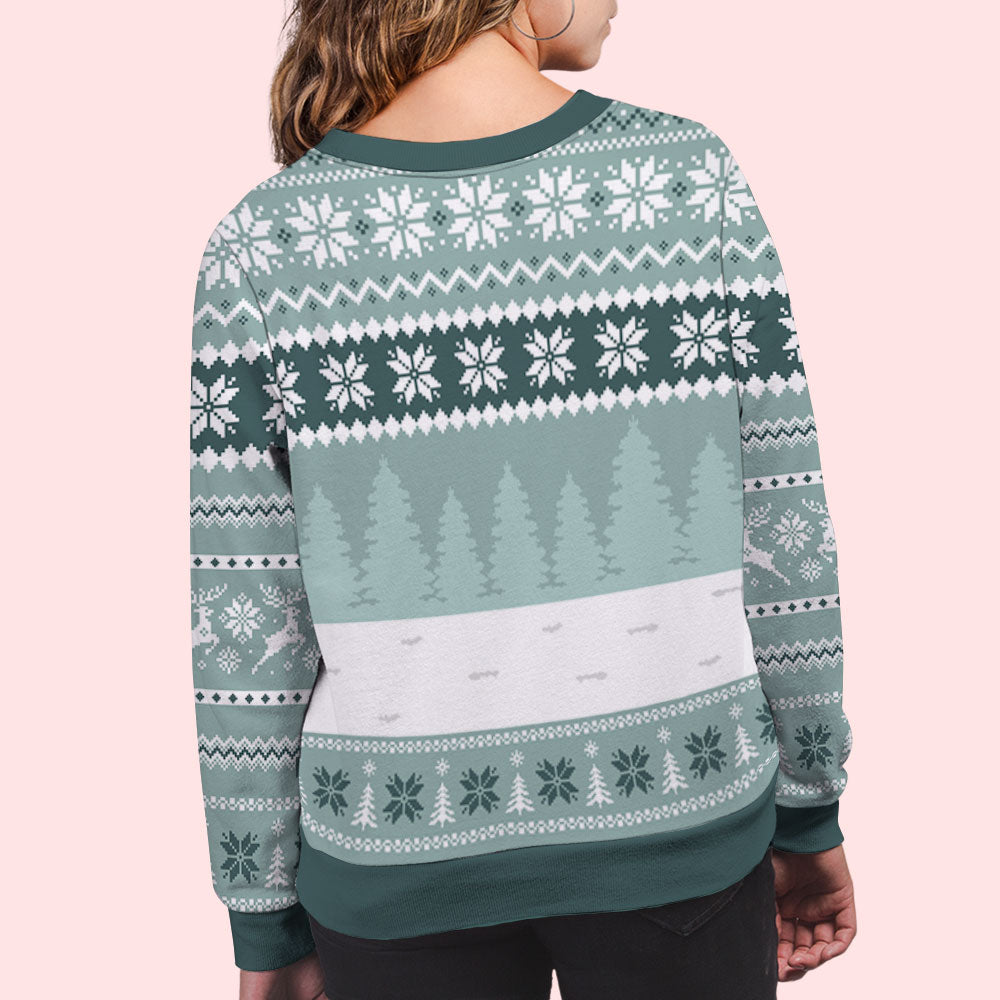 Custom Christmas Sweatshirt, Holiday Birthday Gift • Our Family Christmas Sweatshirt - Personalized All-Over-Print Sweatshirt