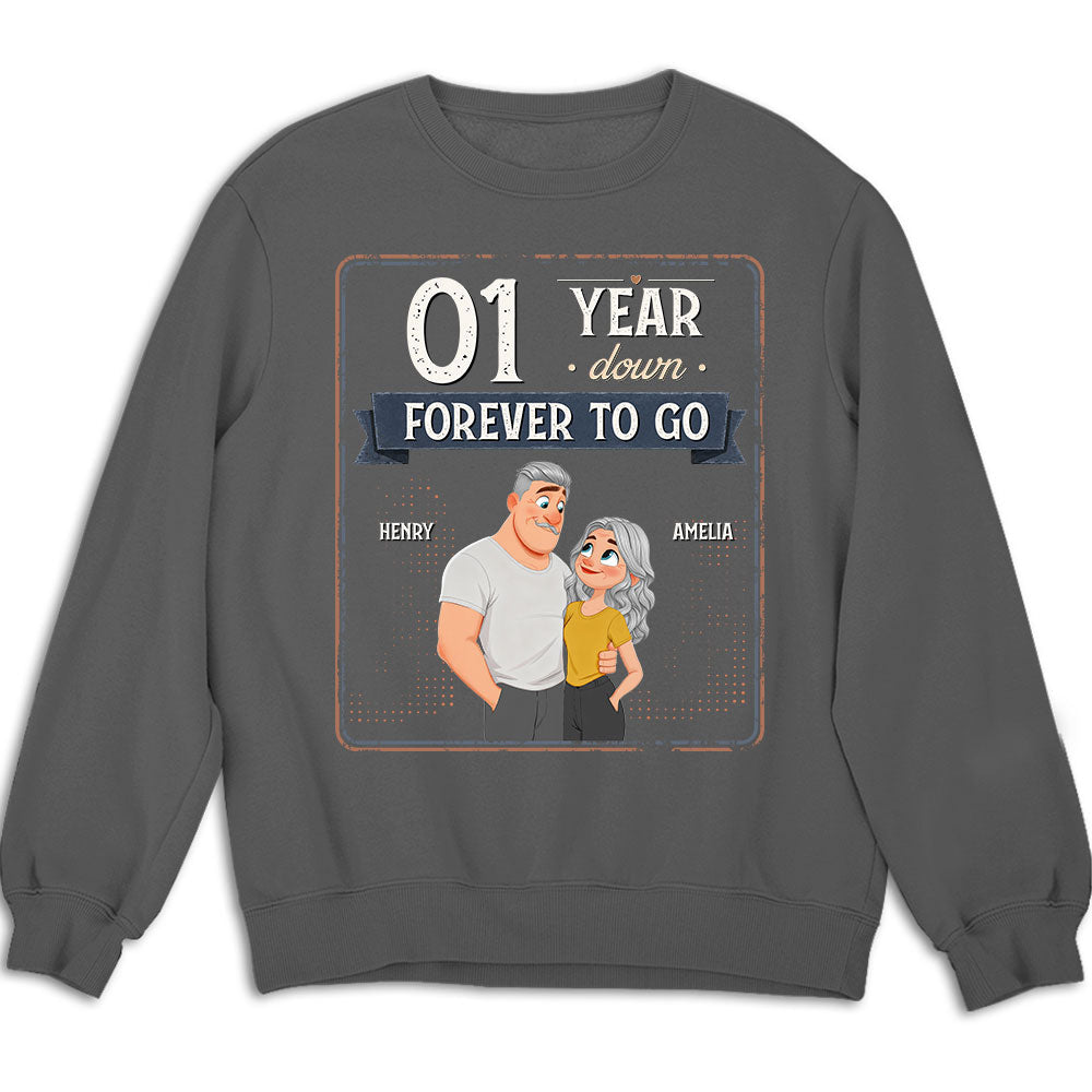 Custom Christmas Anniversary Keepsake Gifts For Husband • Years Down Forever To Go - Personalized Shirt
