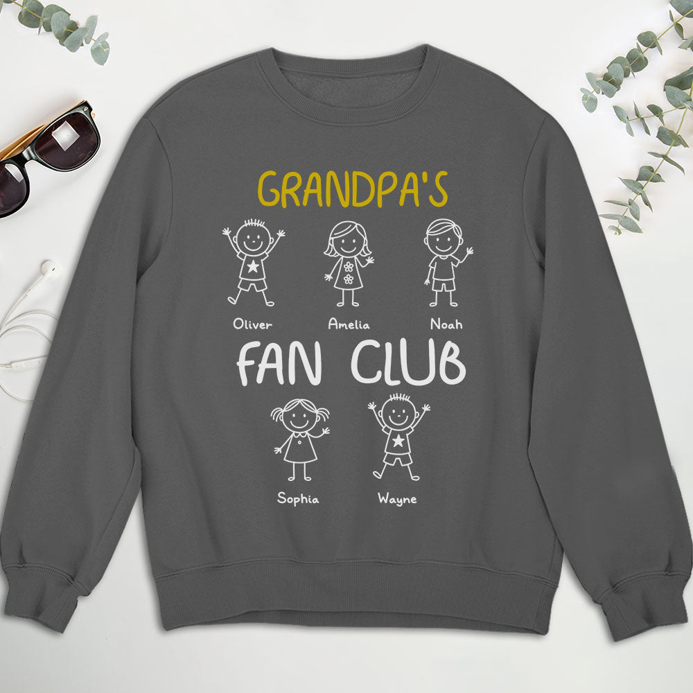 Custom Christmas & Birthday Gift for Dad, Grandpa • Grandpa Fan Club - Personalized Shirt