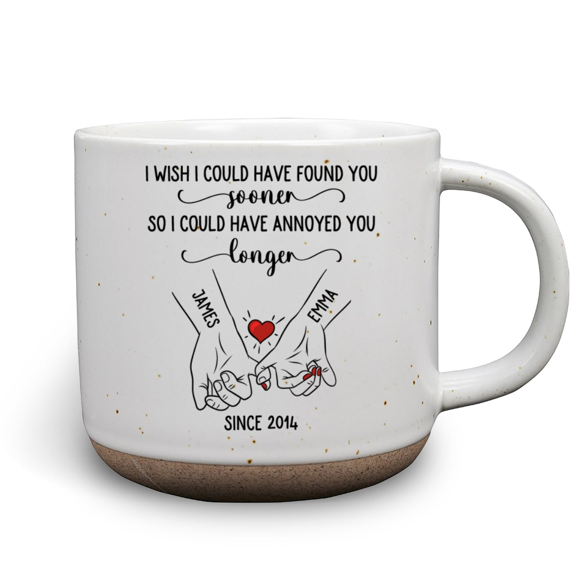 Custom Anniversary Keepsake Gifts For Couple • Meet You Sooner - Personalized Pottery Mug