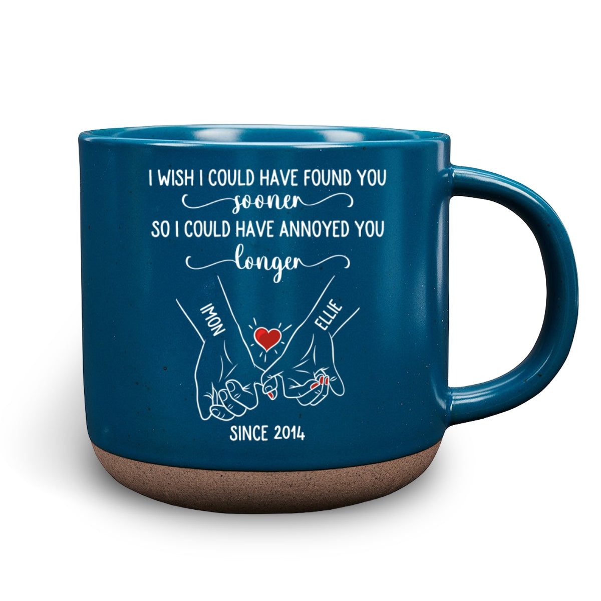 Custom Anniversary Keepsake Gifts For Couple • Meet You Sooner - Personalized Pottery Mug