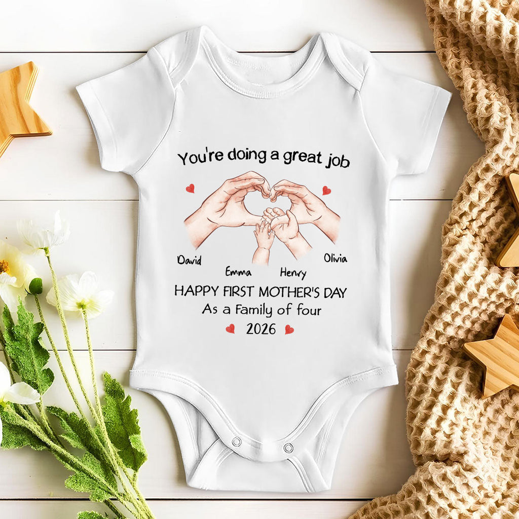 As A Family Of Three - Personalized Baby Onesie