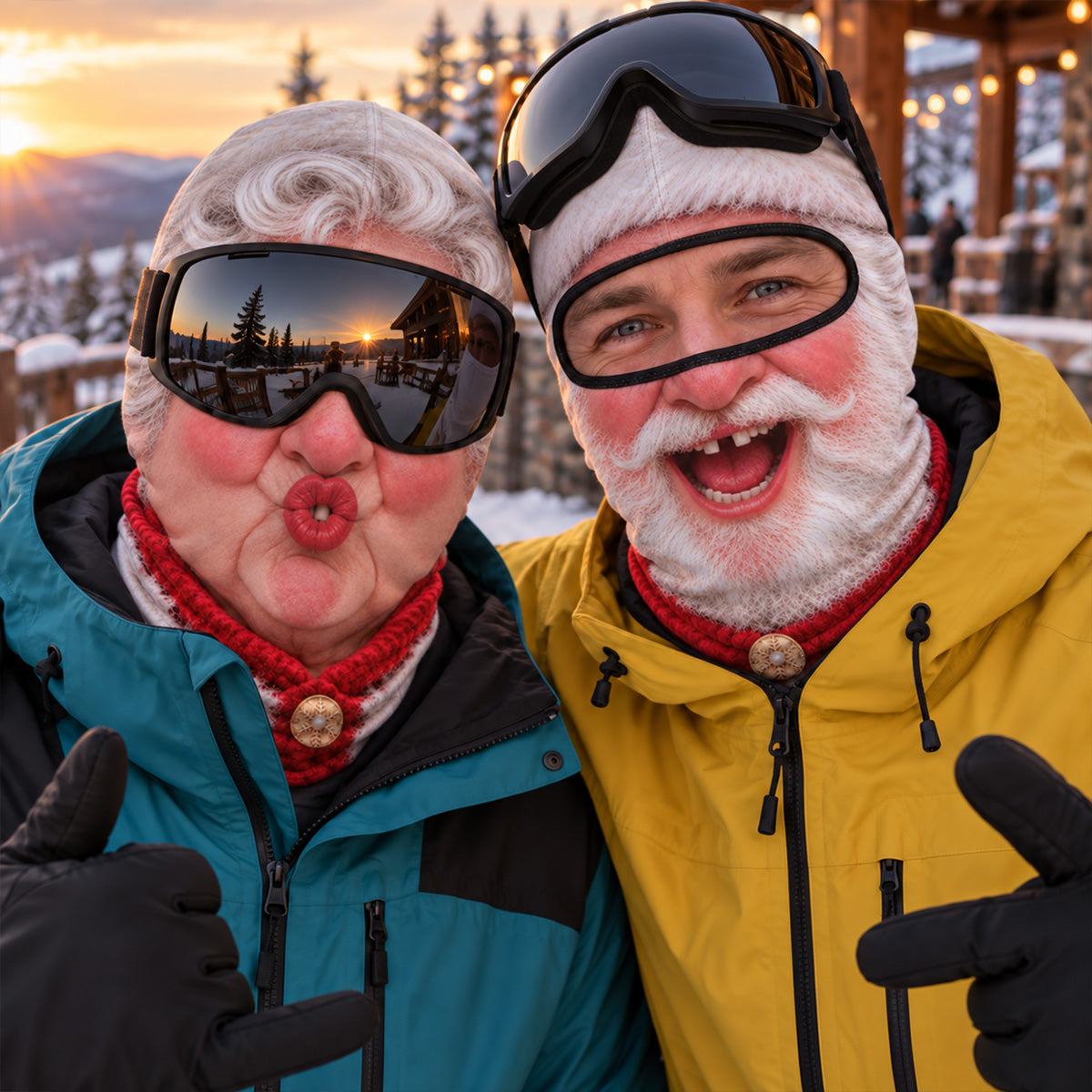 Custom Funny 3D Face Balaclava, Gag Gift For Ski Lovers & Friends • Sleigh All Day Après All Night - Personalized Ski Mask