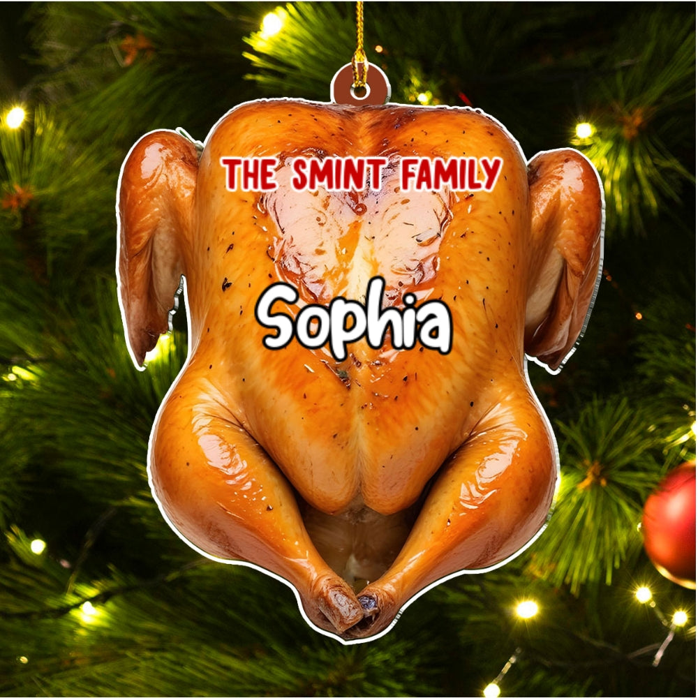 Custom Family Ornament, Christmas Gift for Family Members •  Family Chicken Merry Christmas - Personalized Acrylic Ornament