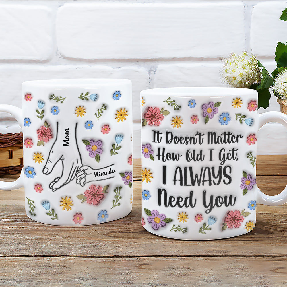 Custom Christmas & Birthday Gift for Mom • I Always Need You Version 2 - Personalized 3D Inflated Effect Coffee Mug