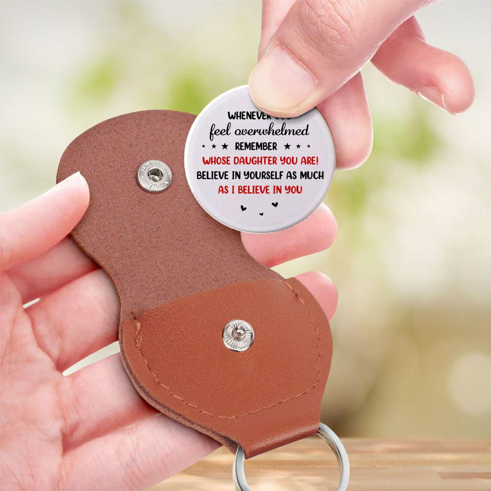 Custom Daughter Coin Keychain, Mother's Day Birthday Gifts • I Believe In You - Personalized Pocket Hug