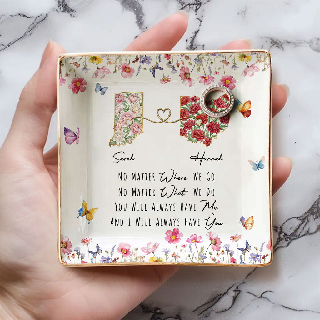 Custom Trinket Dish Gift for Friend, for Soul Sister • Always Us - Personalized Jewelry Dish