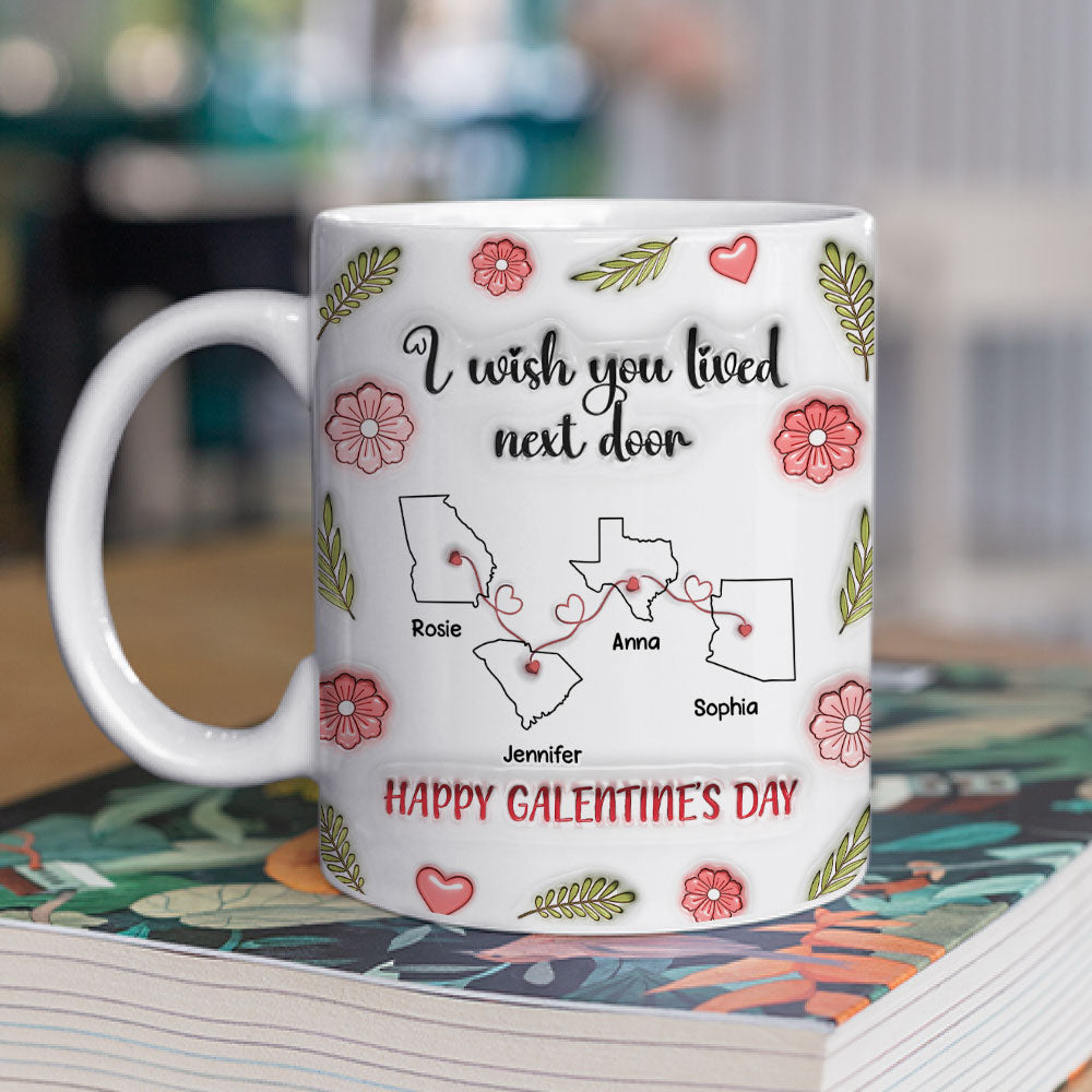Custom Best Friend, Christmas & Birthday Friendship Keepsake Gift • Galentine Club - Personalized 3D Inflated Effect Mug