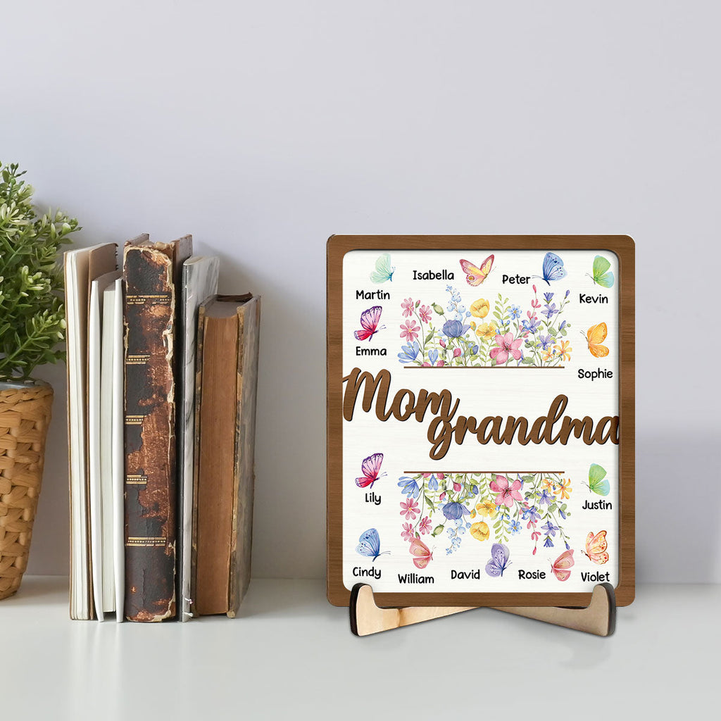 Custom Decor for Mom, Special Gift for Mother • Mom Grandma - Personalized Wooden Plaque