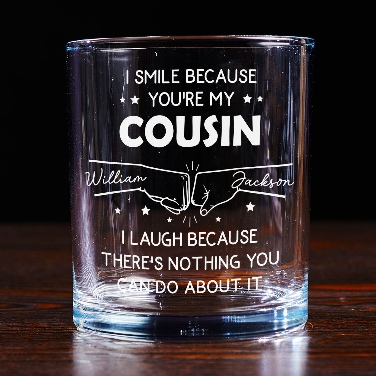 Custom Christmas Birthday Drinkware Gifts for Brother • I Smile Because You Are My Brother - Personalized Whiskey Glass