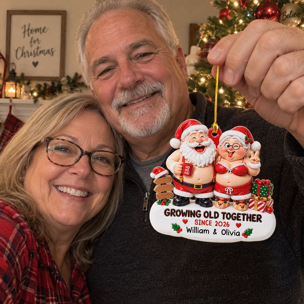 Custom Couple Christmas Ornament, Anniversary Gift •  Love Survived All These Years - Personalized Custom 3D Effect Wood Ornament