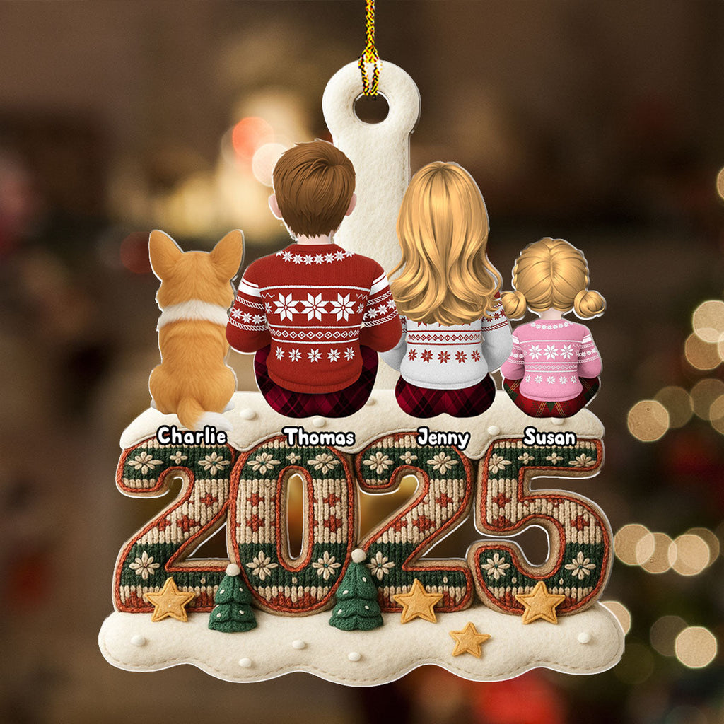 Custom Family Ornament, Christmas Gift for Family Members •  Merry Christmas And Happy New Year - Personalized Acrylic Ornament