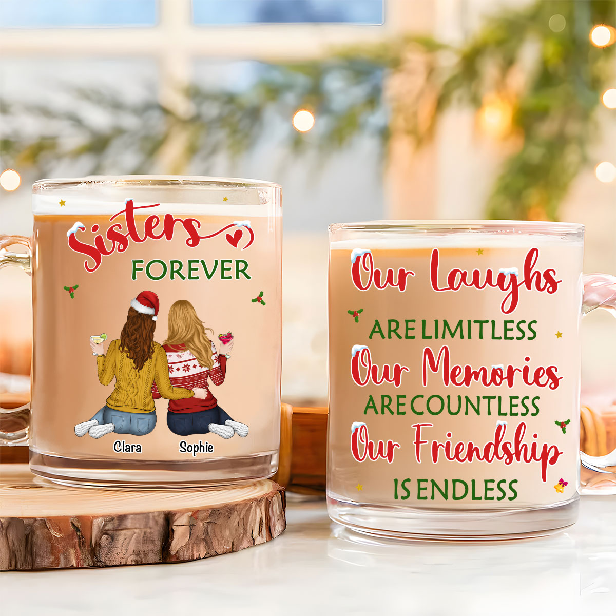 Custom Best Friend, Christmas & Birthday Friendship Keepsake Gift • Our Friendship - Personalized Glass Mug