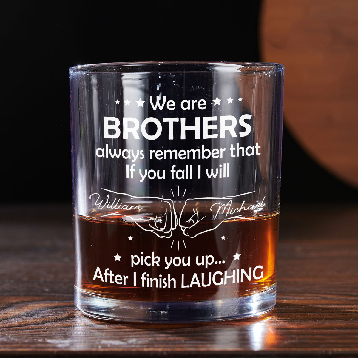 Custom Christmas Birthday Drinkware Gifts for Brother • After I Finish Laughing - Personalized Whiskey Glass