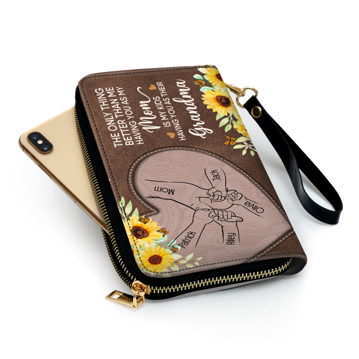 Having You As A Mom - Personalized Leather Wallet