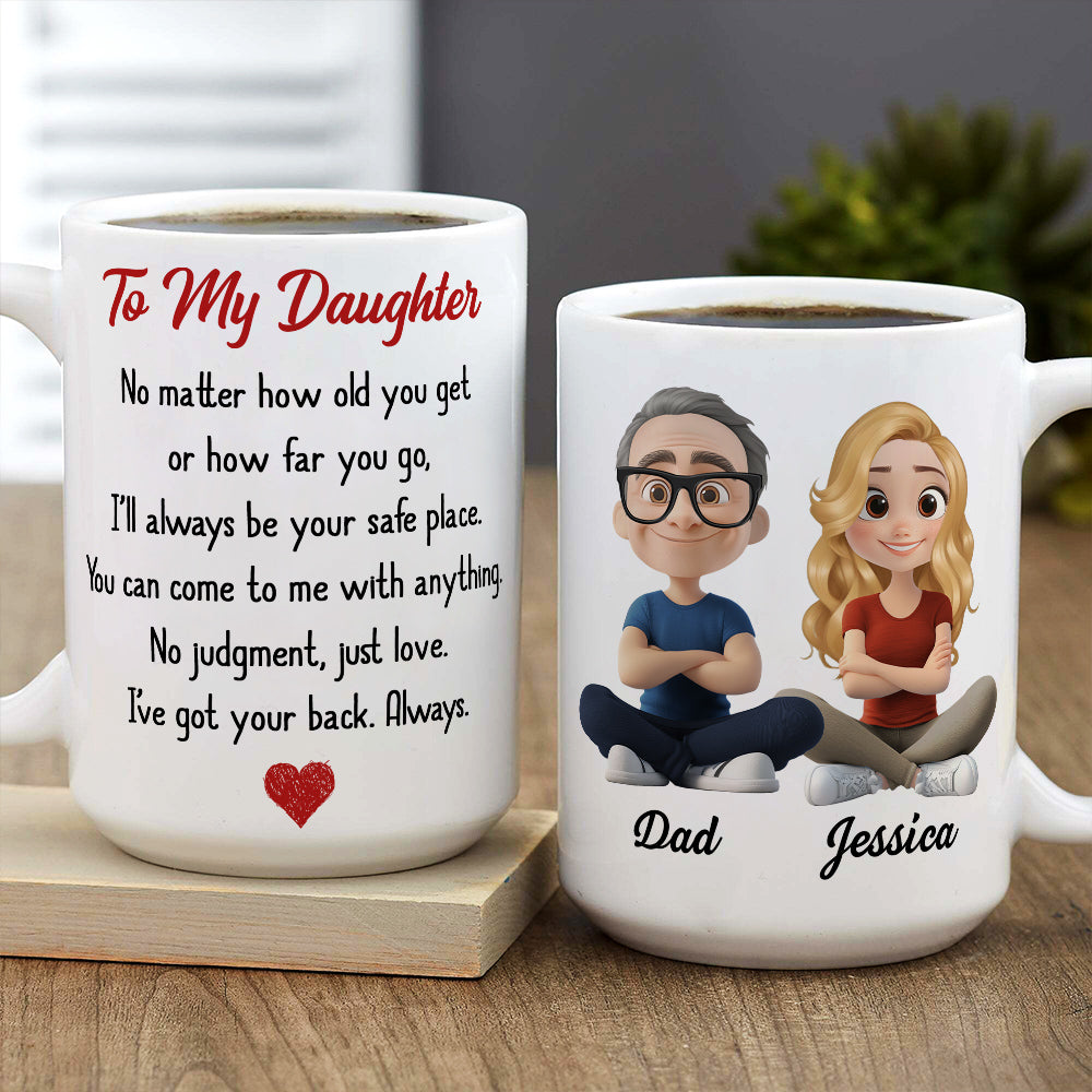 Custom Christmas & Birthday Gift for Daughter • No Judgment Just Love- Personalized Coffee Mug