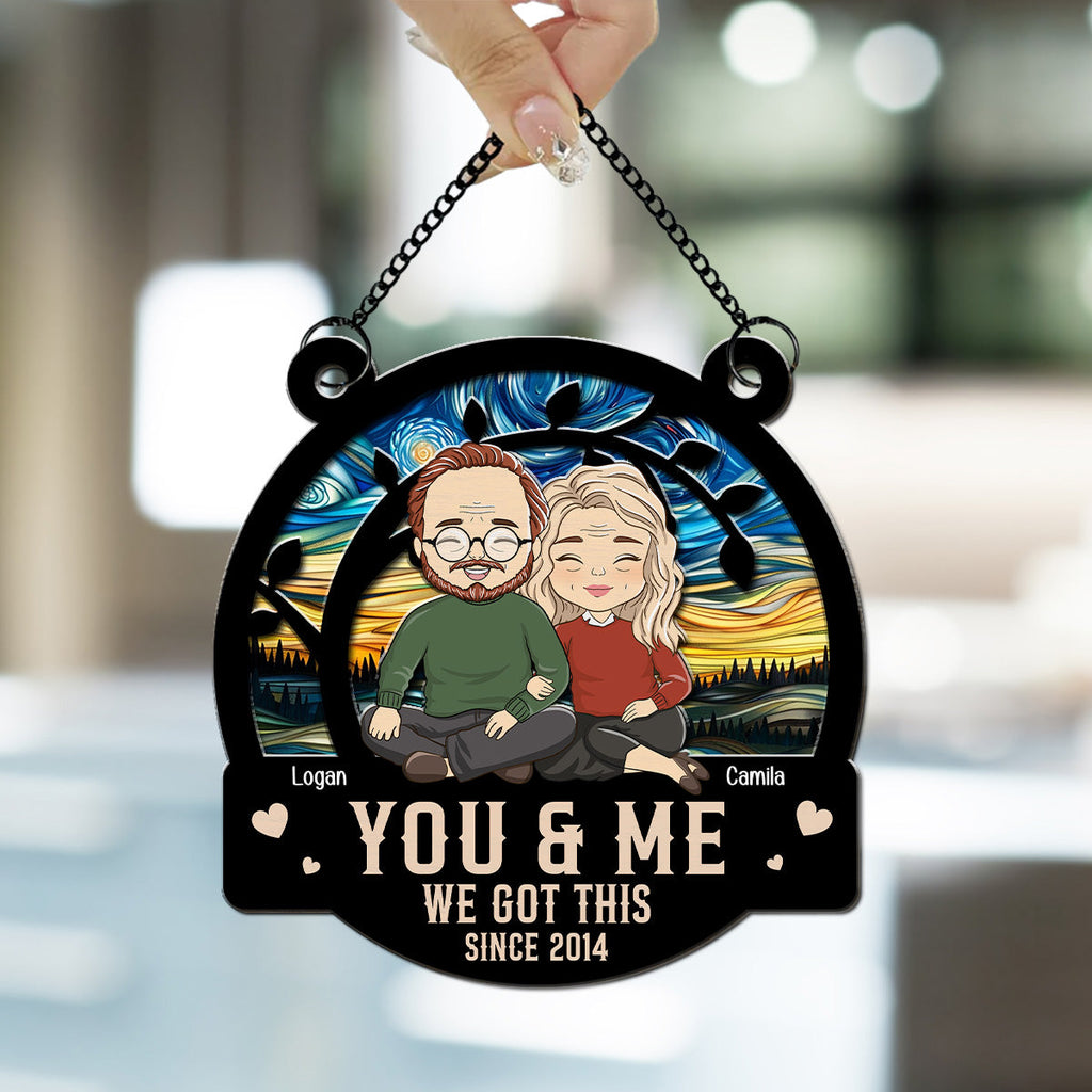 Custom Couple Hanging Decor, Anniversary Valentine's Day Gifts • Always Love - Personalized Suncatcher