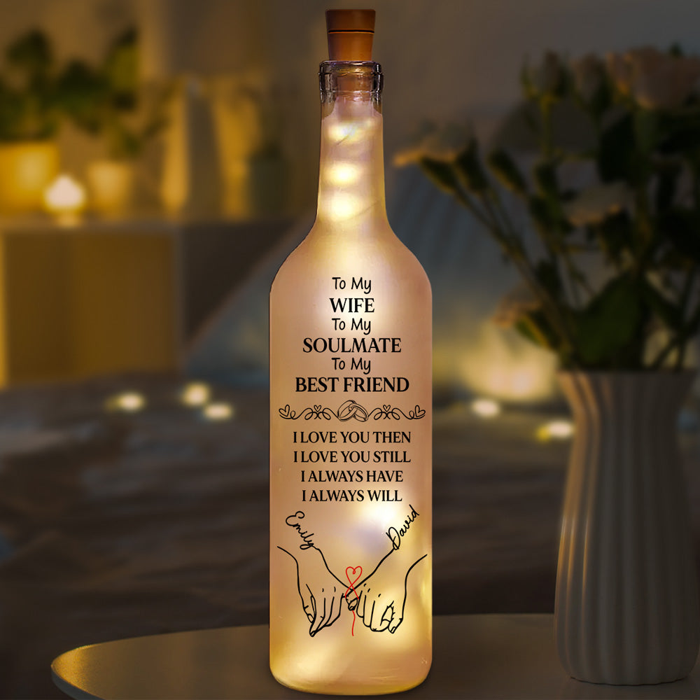 To My Wife Soulmate Best Friend - Personalized Bottle Lamp