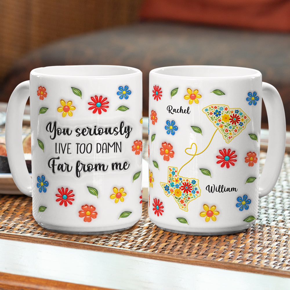 Custom Anniversary Keepsake Gifts For Couple • Can You Just Live Here - Personalized 3D Inflated Effect Mug