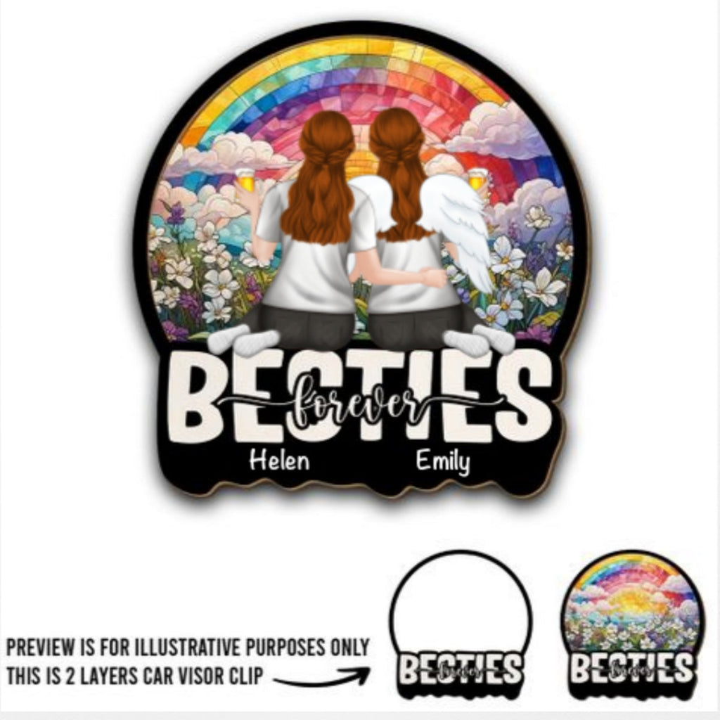 Sisters Beyond Time - Personalized Car Visor Clip