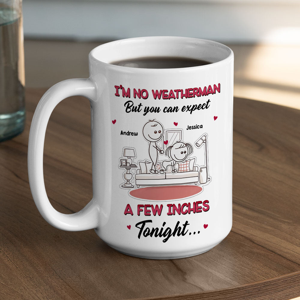 Custom Anniversary Keepsake Gifts For Couple • Forecast Shows Romance Tonight Ahead - Personalized Coffee Mug