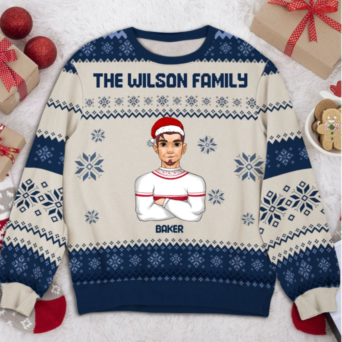 Custom Family Christmas Sweatshirt, Gift for Family Members • Family Together - Personalized All-Over-Print Sweatshirt