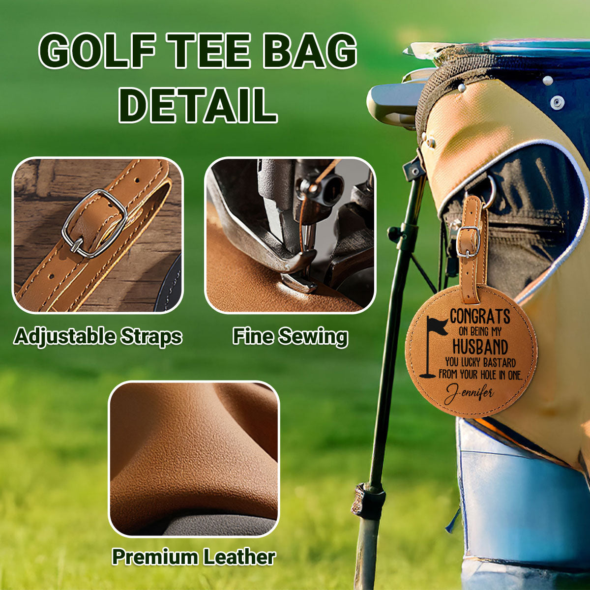 Congrats On Being My Husband - Personalized Golf Tee Bag