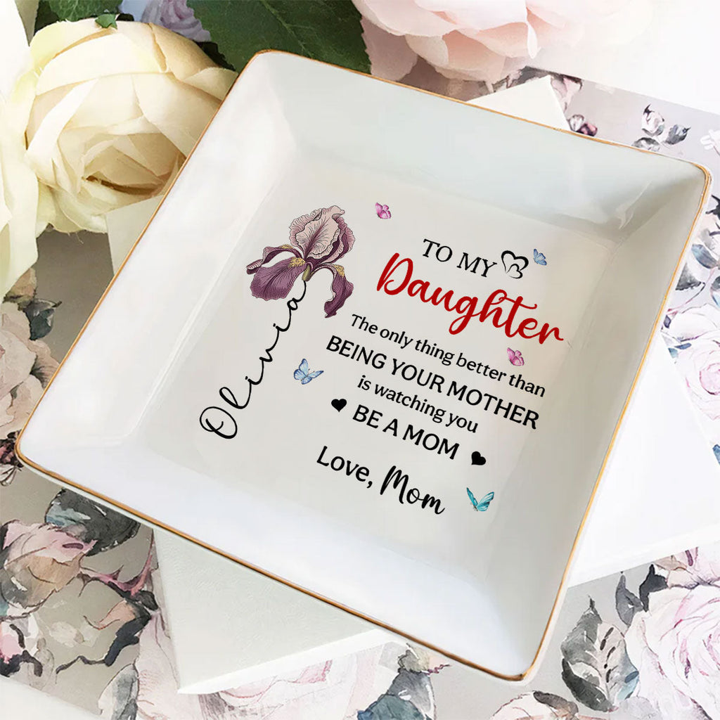 Custom Daughter Trinket Dish, Meaningful Birthday Gift For Her • To My Daughter - Personalized Jewelry Dish