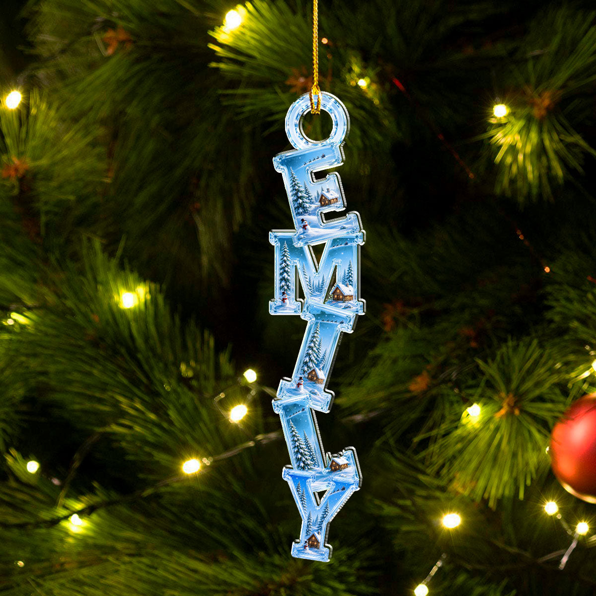 Custom Letter Christmas Ornament & Stocking Tag with Name • Winter Is Calling - Personalized Acrylic Ornament