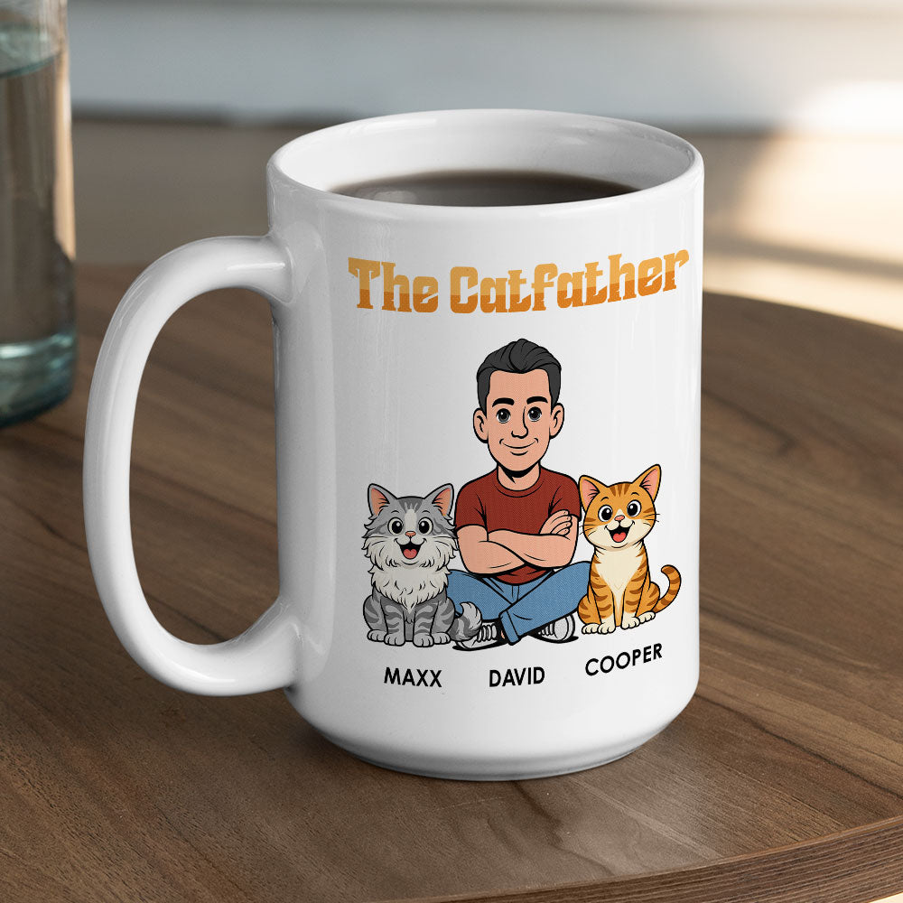 Custom Christmas & Birthday Keepsake Gift • The Catfather Retro - Personalized Coffee Mug
