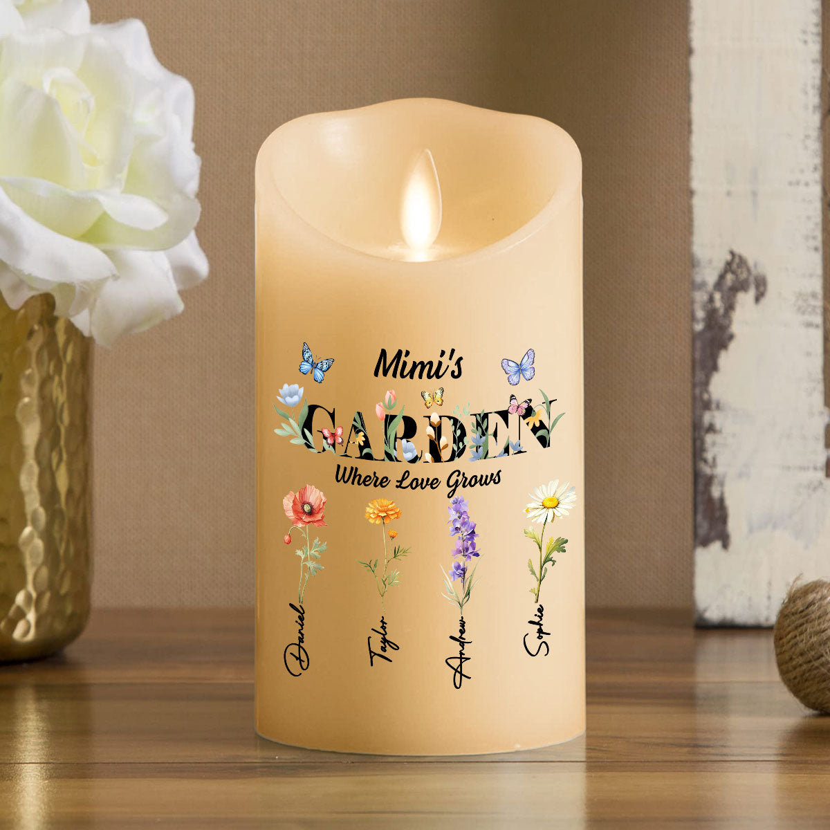 Grandma Garden - Personalized LED Candle
